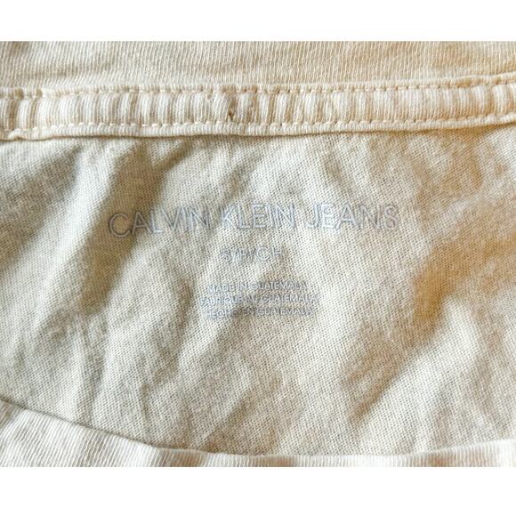 Calvin Klein Peach Short Sleeve Cropped Cotton T-Shirt Womens Size S - Picture 4 of 8